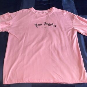 Pink Men’s Shirt with Los Angeles Print